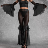 Just Black Ruffle Pants