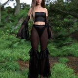 Just Black Ruffle Pants