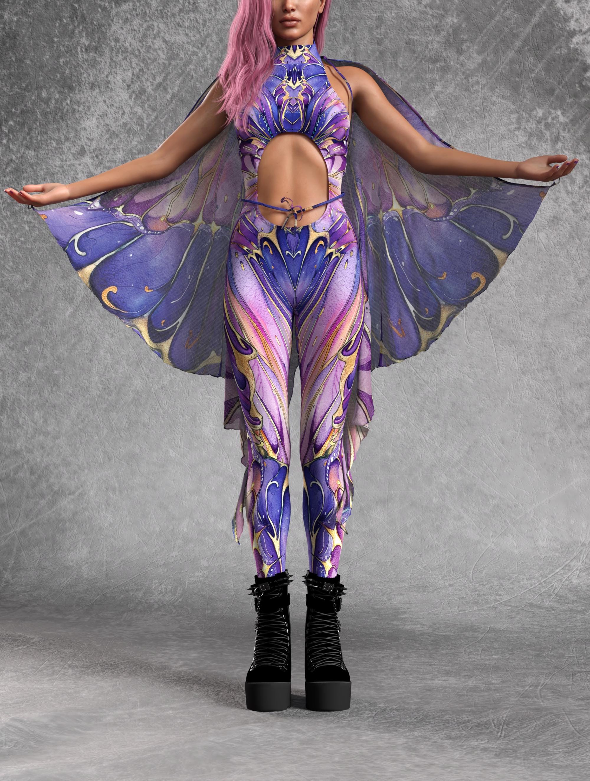 Enchanted Dreams Jumpsuit Set UV Reactive, Mesh, Lycra