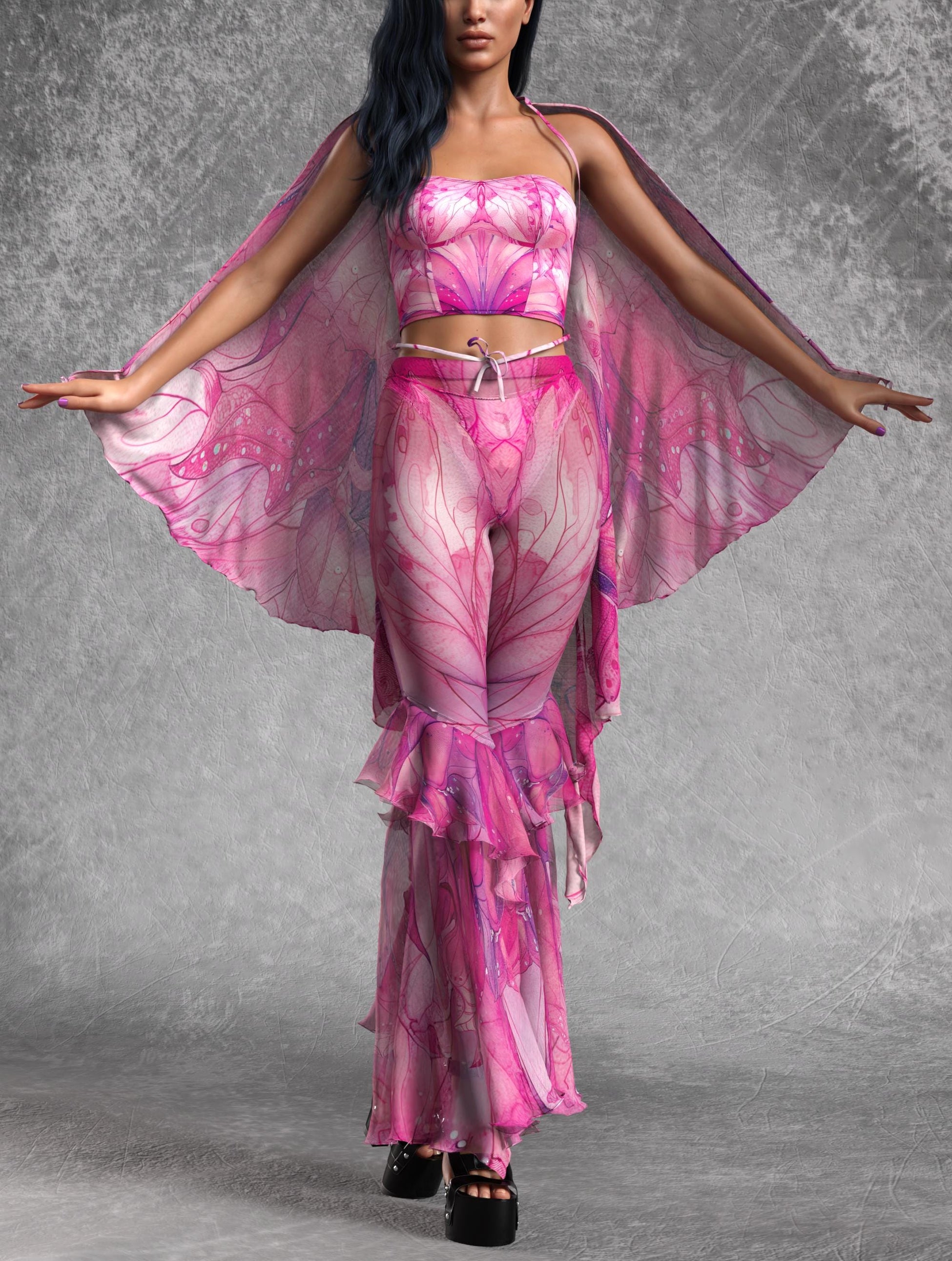 Aura Rose Mesh Wings 2