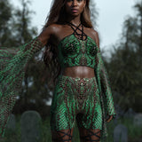Intertwine Green Pentagram Top