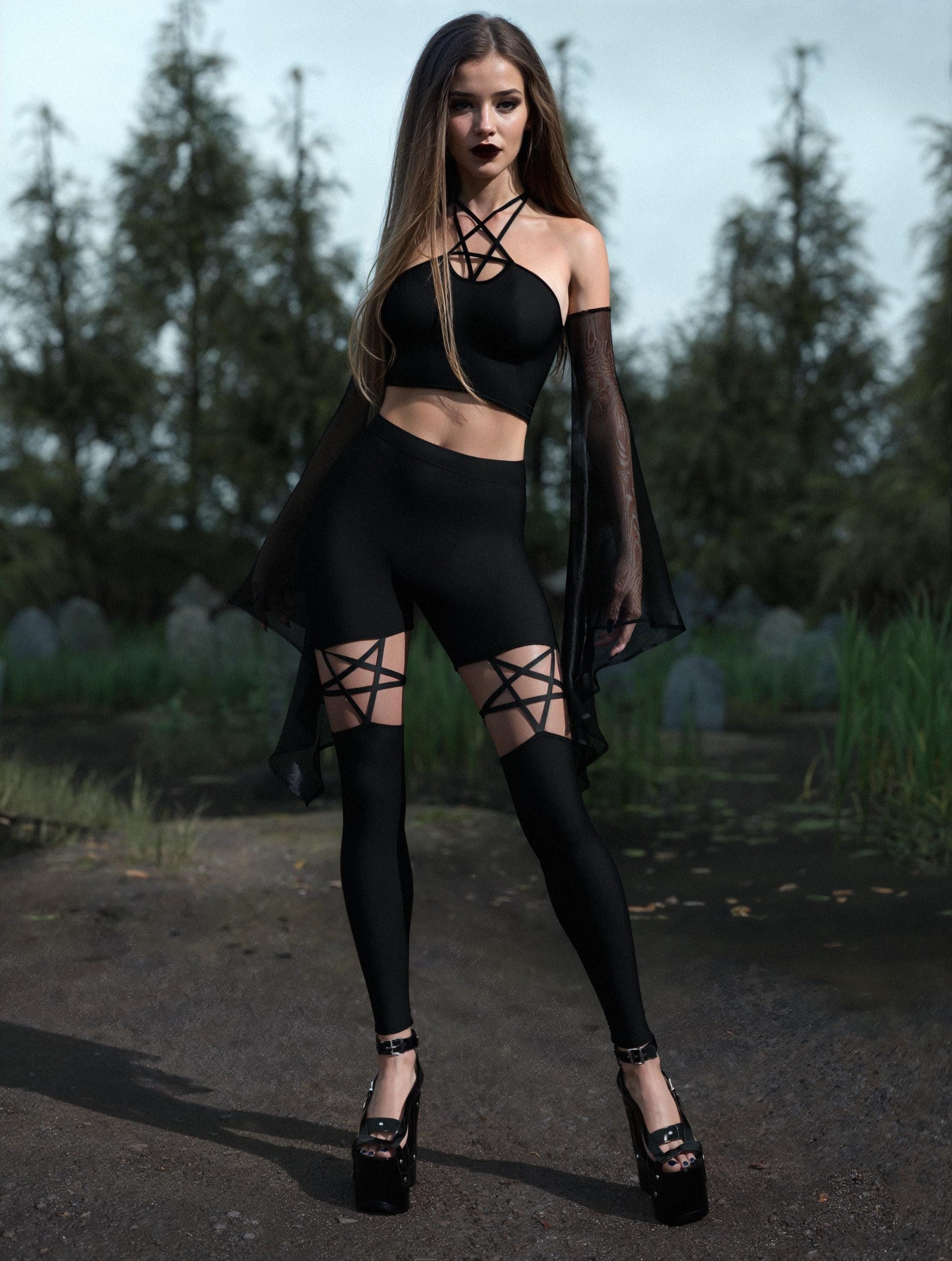 Just Black Mesh Bell Sleeves 2