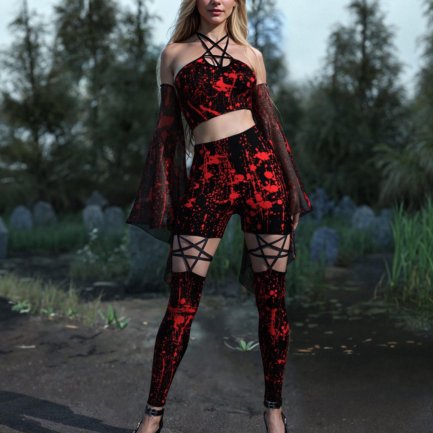 Above Suspicion Pentagram Top Red