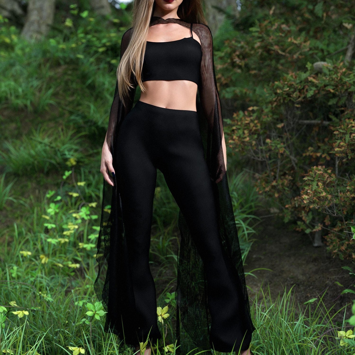 Just Black Mesh Mantle Black