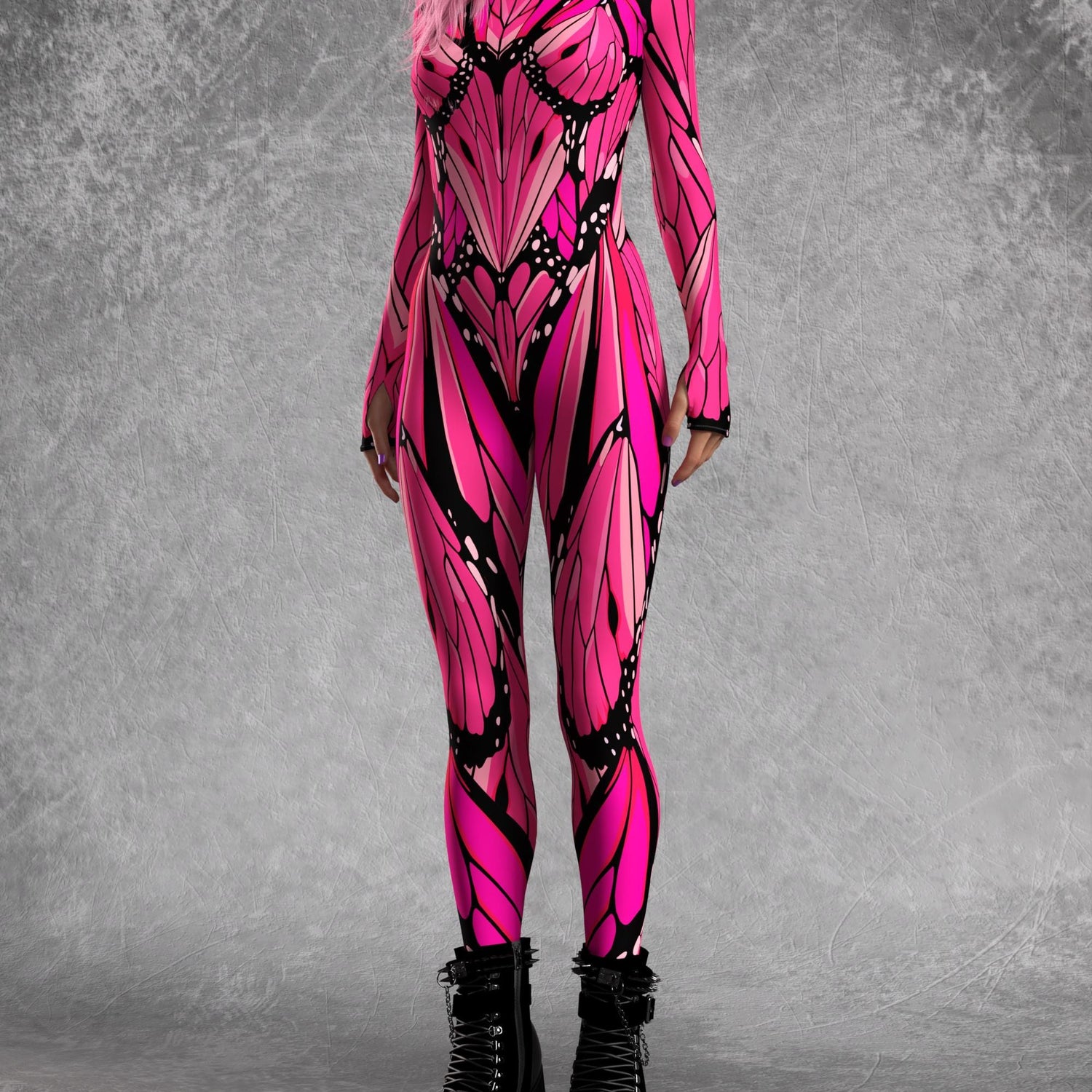 Fly Away Pink Wings Set UV Reactive, Mesh, Lycra