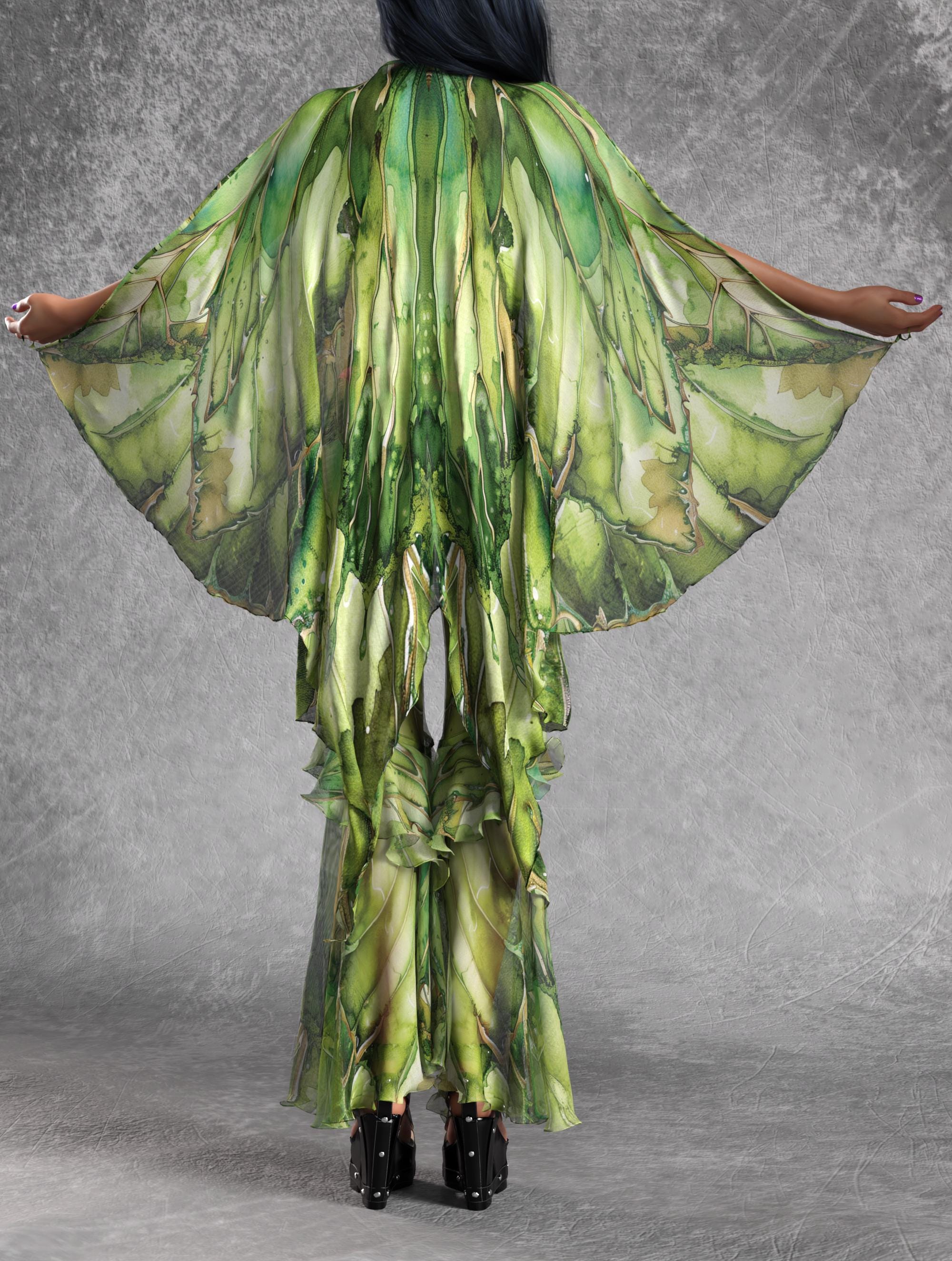 Aura Emerald Mesh Wings Green