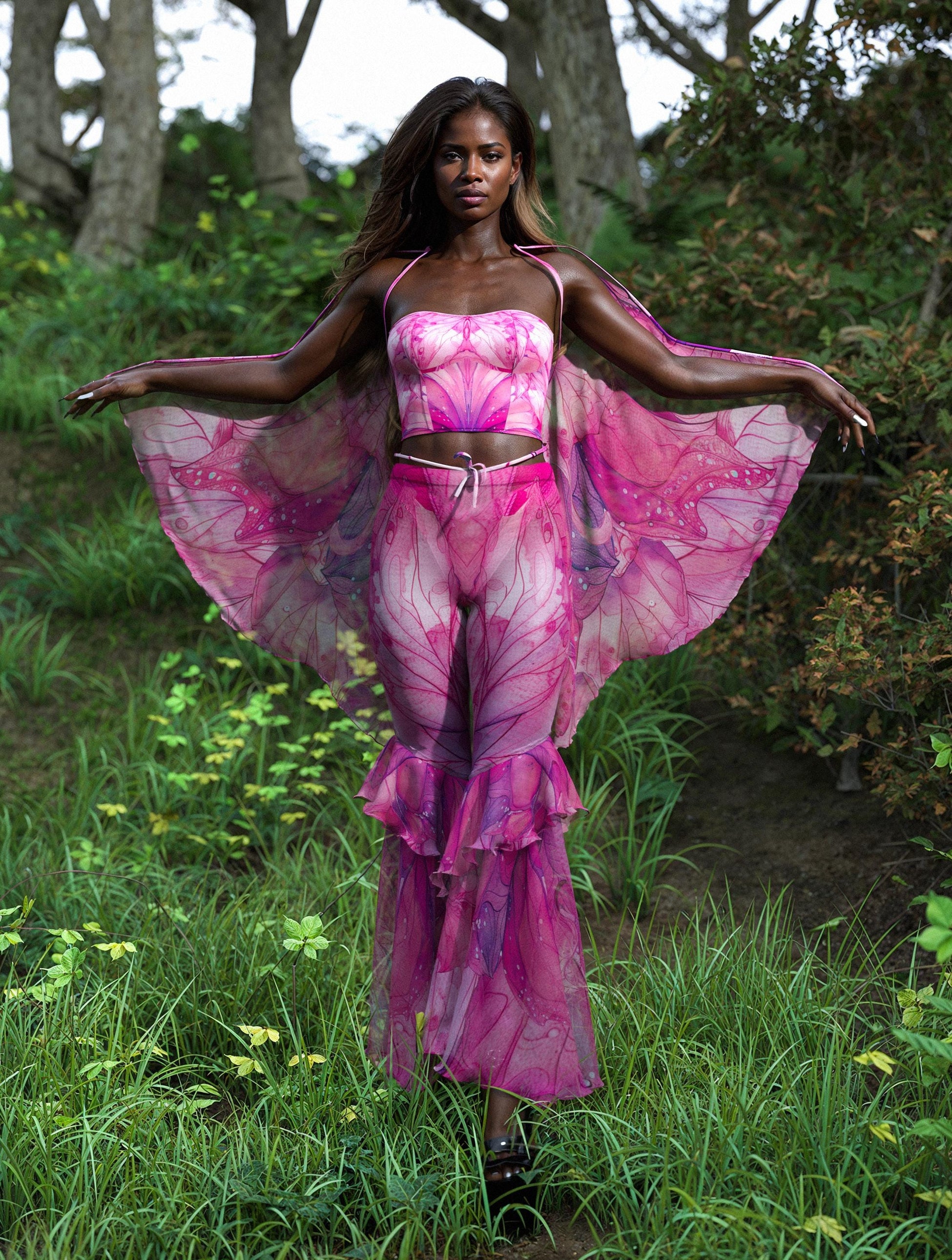 Aura Rose Mesh Wings 1