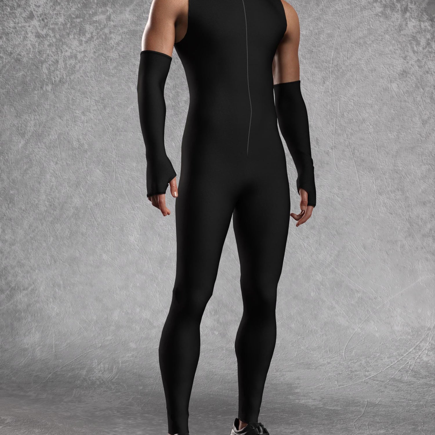 Just Black Male Hooded Costume Lycra