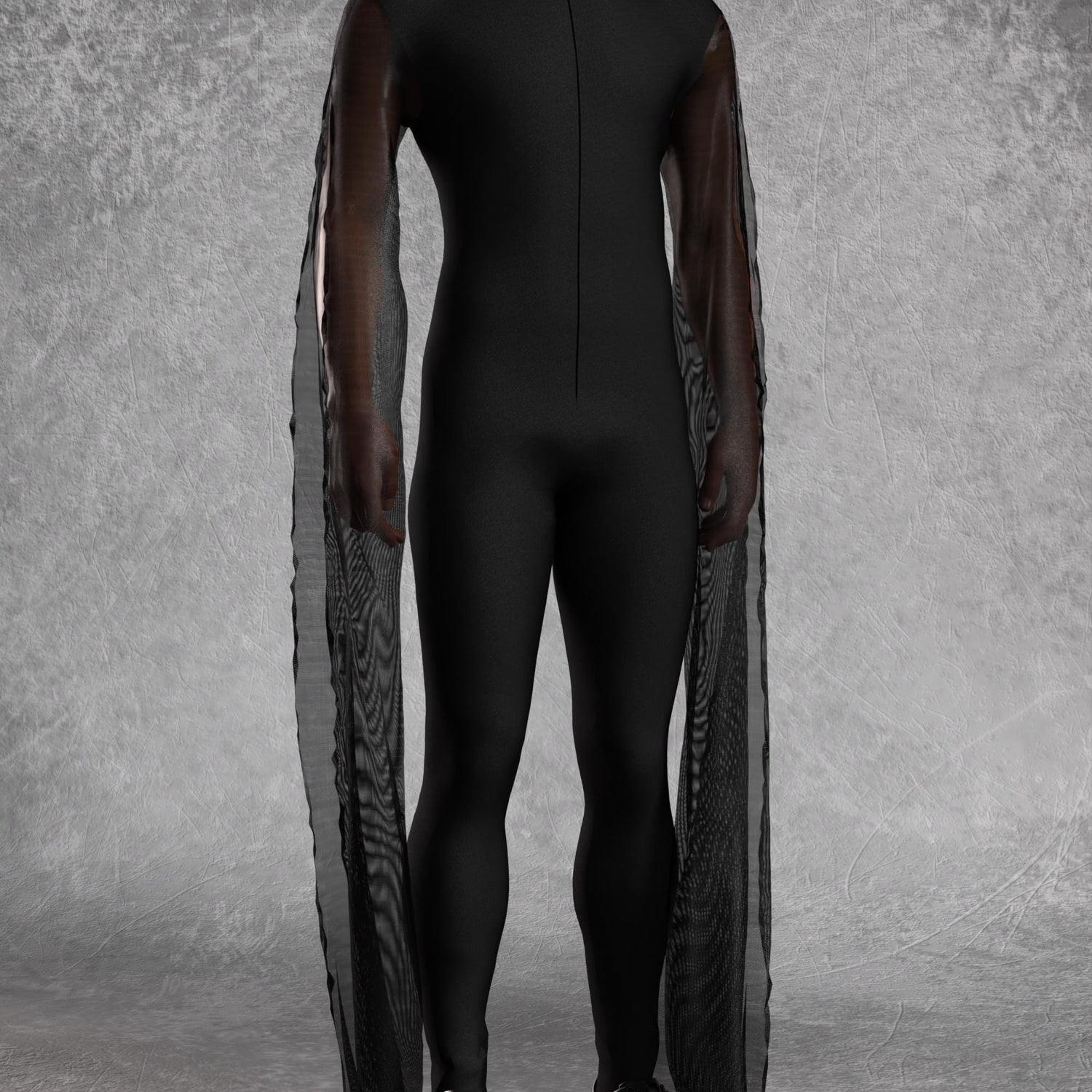 Just Black Male Costume Mesh, Lycra