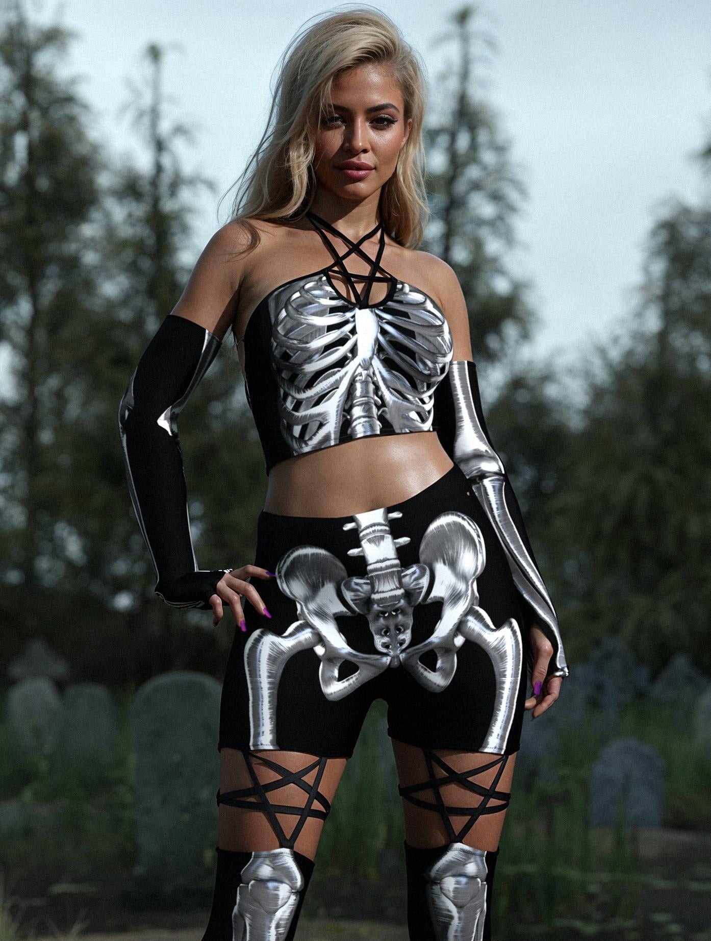 Silver Candy Skeleton Pentagram Set 1