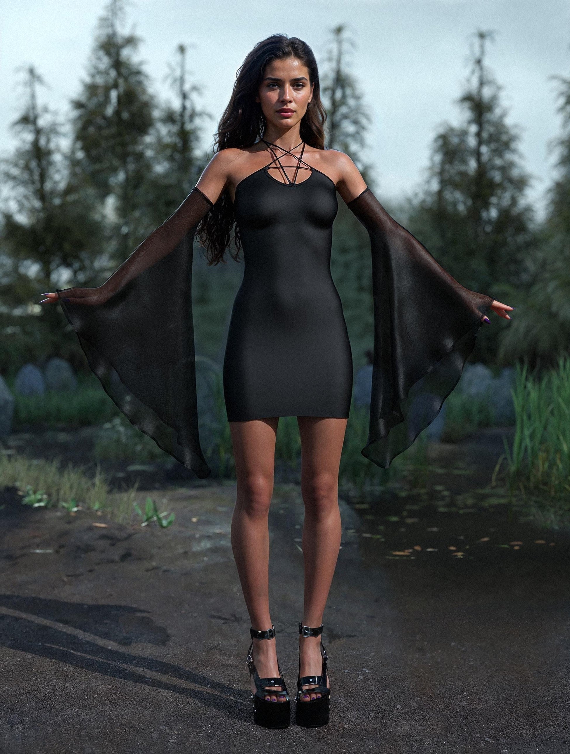 Just Black Pentagram Dress Set 2