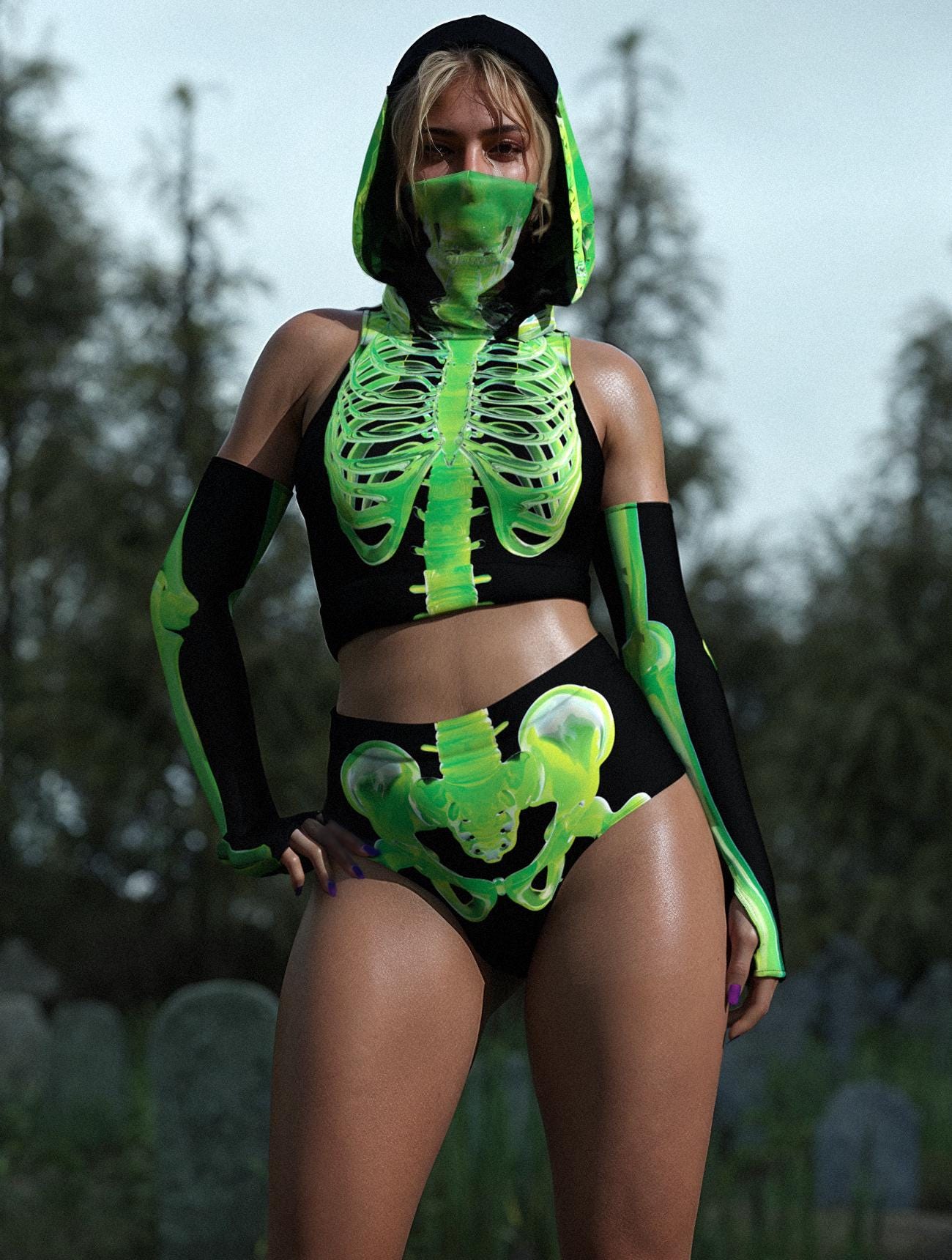 Jelly Skelly Cut HW Shorts 1
