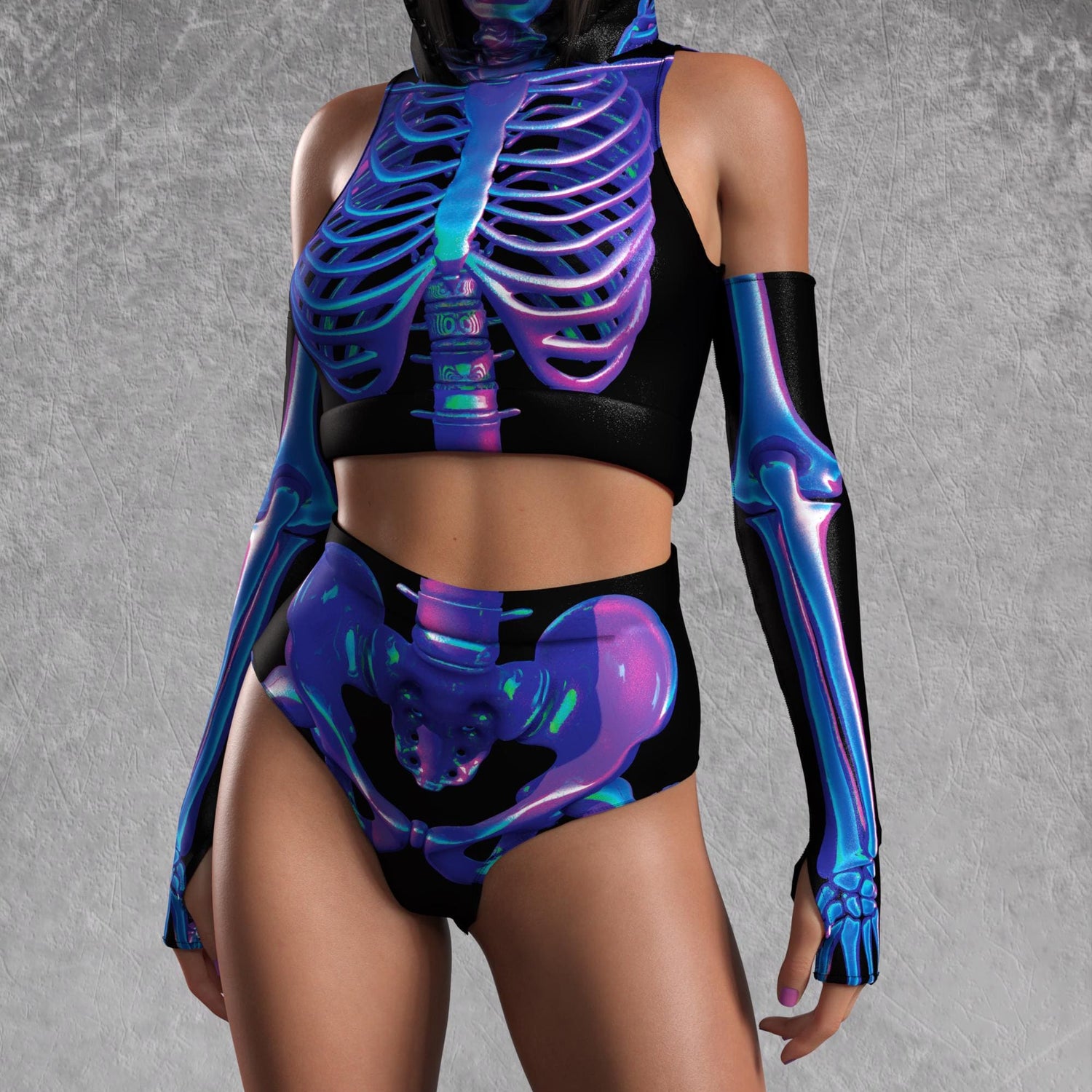 Shifty Skeleton Sleeveless Rave Top 6