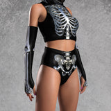 Silver Candy Skeleton Sleeveless Rave Top