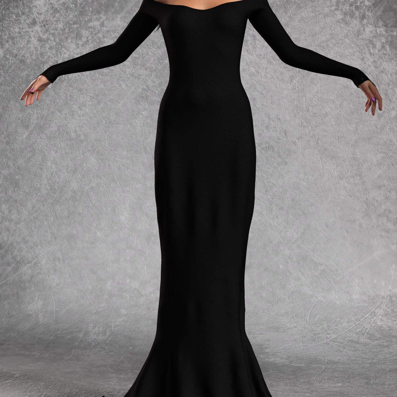 Mrs. Addams Gown Dress Lycra