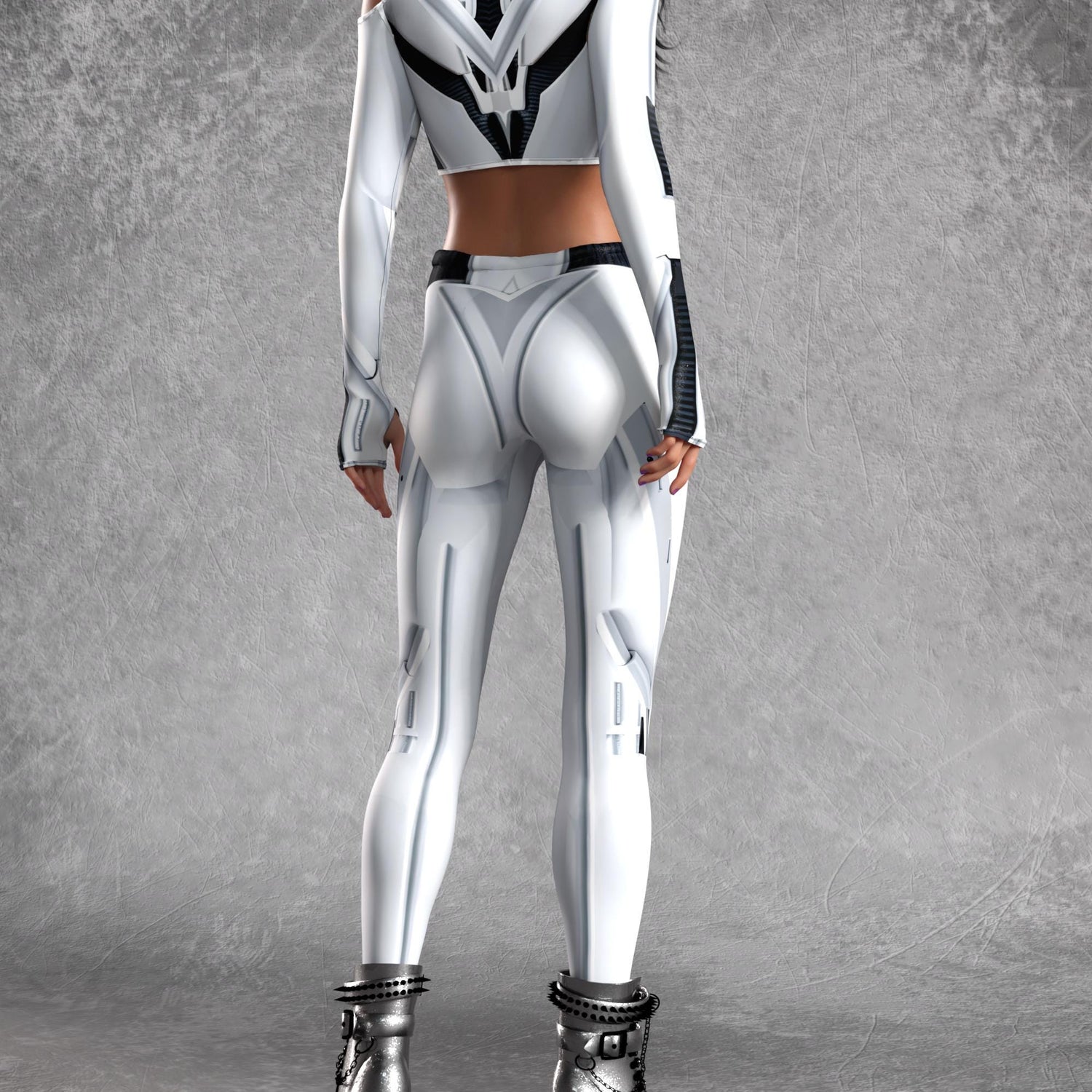 Women Space Soldier Cold Shoulder Top