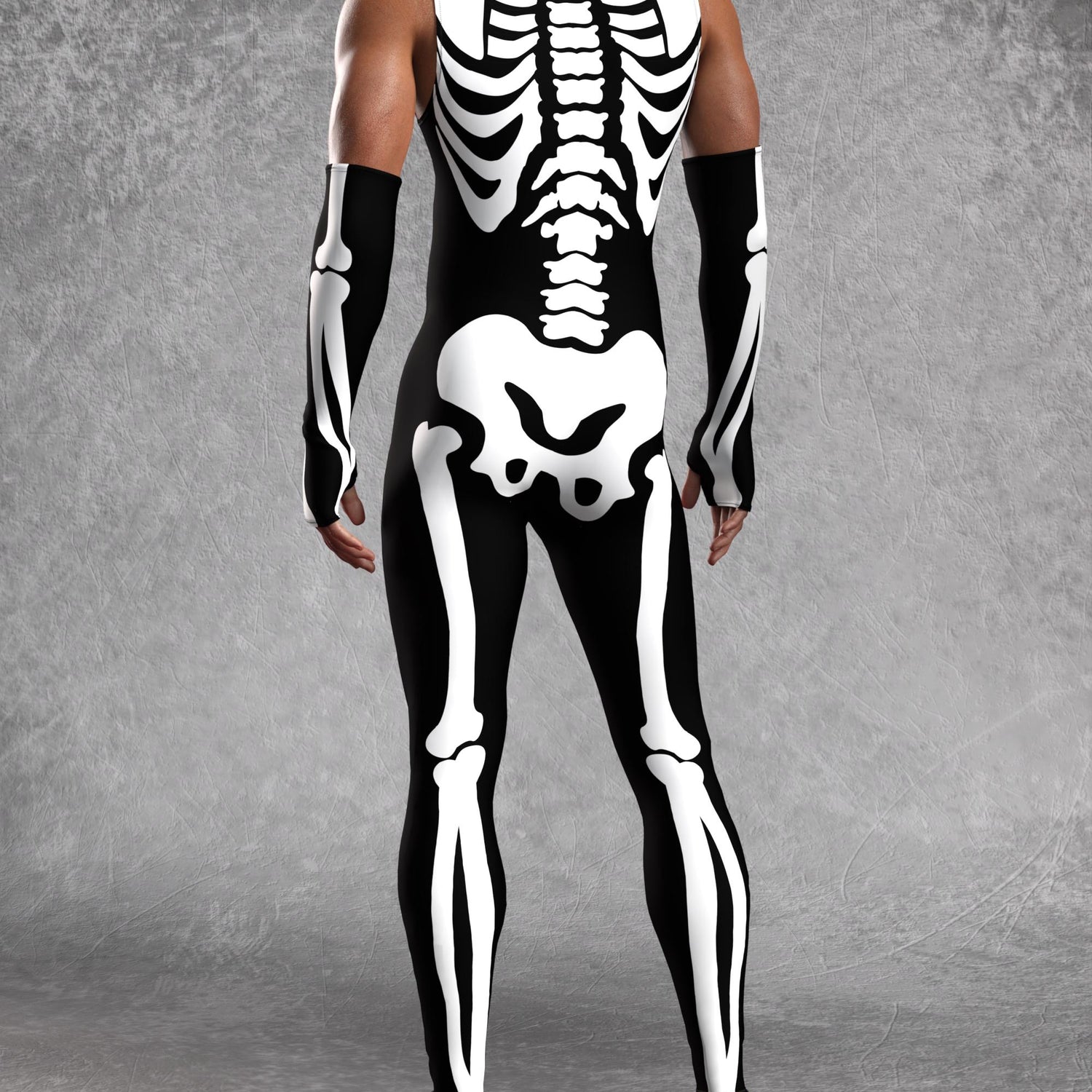 Men BnW Bossy Skeleton Male Sleeveless Costume