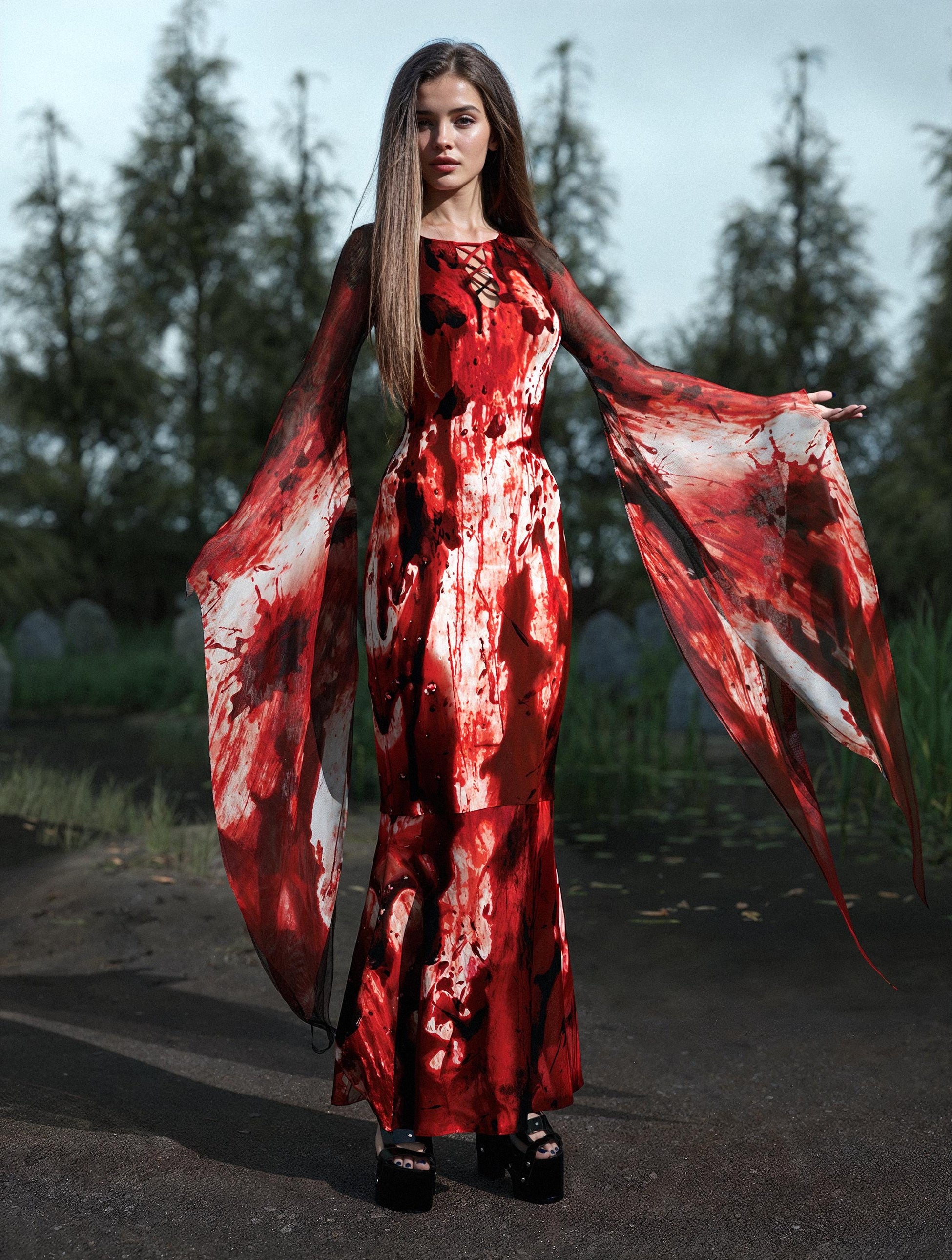 Karrie Lace Up Gown Dress 2