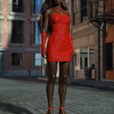 Devil Stalking Vinyl Dress