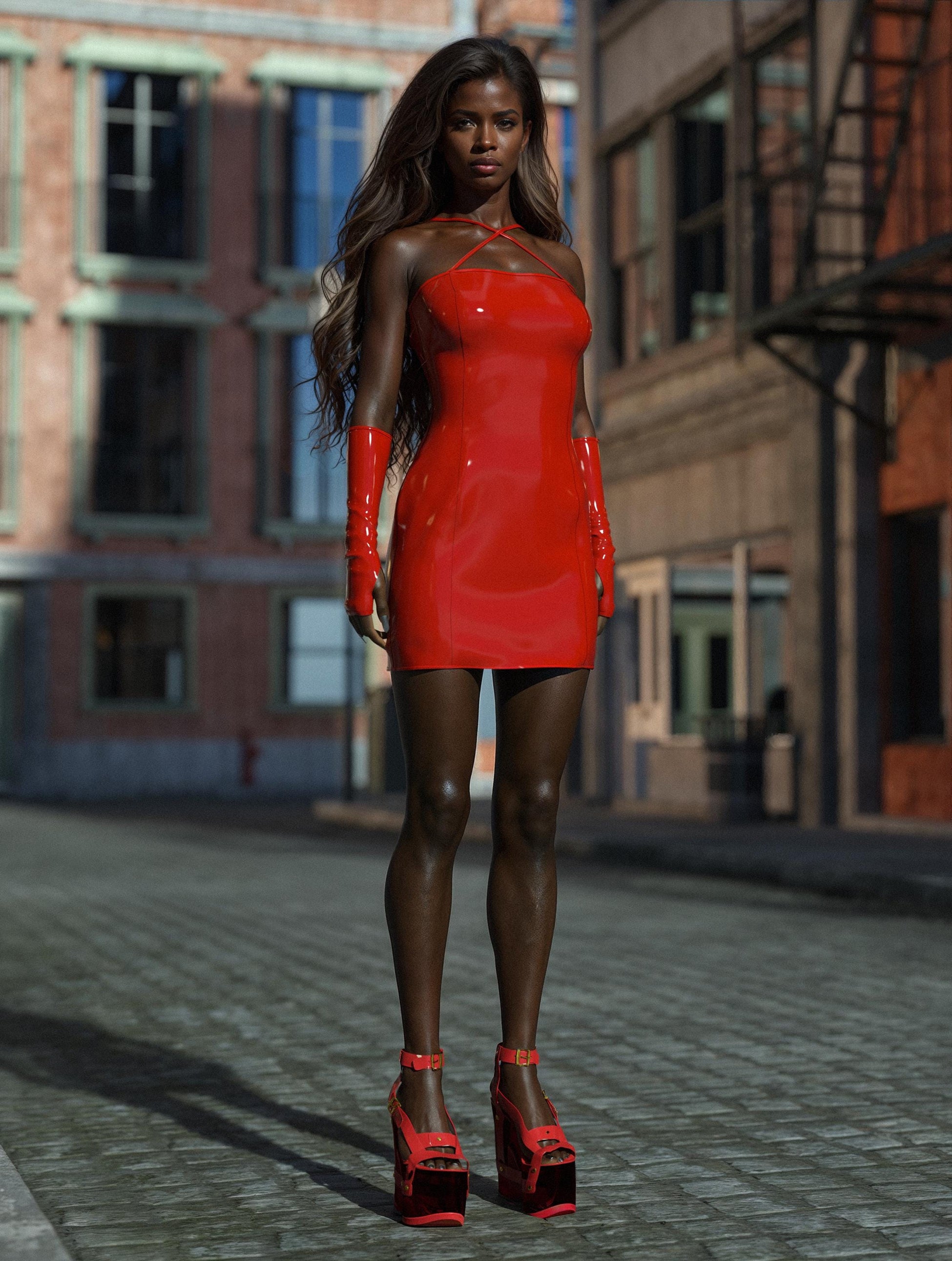 Devil Stalking Vinyl Dress 2
