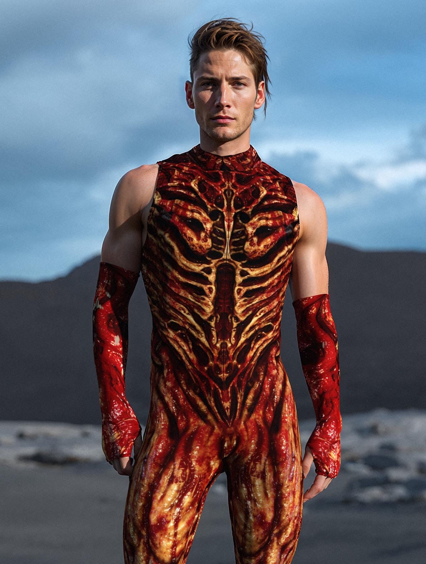 Blood Zombie Male Sleeveless Costume 1