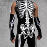 Silver Candy Skeleton Male Sleeveless Costume