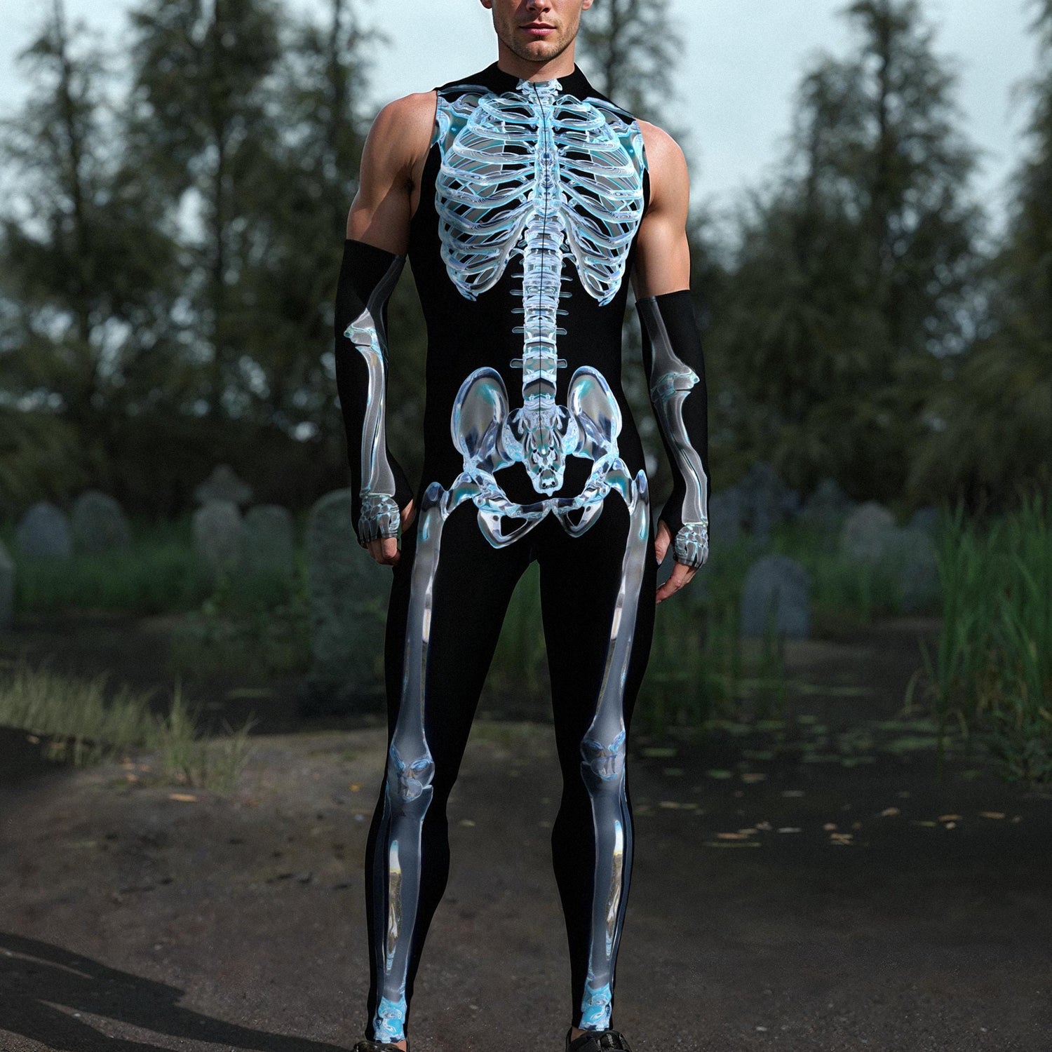 Fragile Male Sleeveless Costume Black