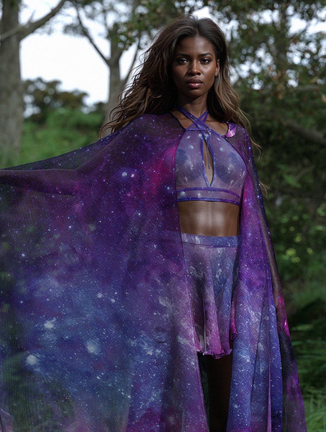 Space Out Mesh Cape