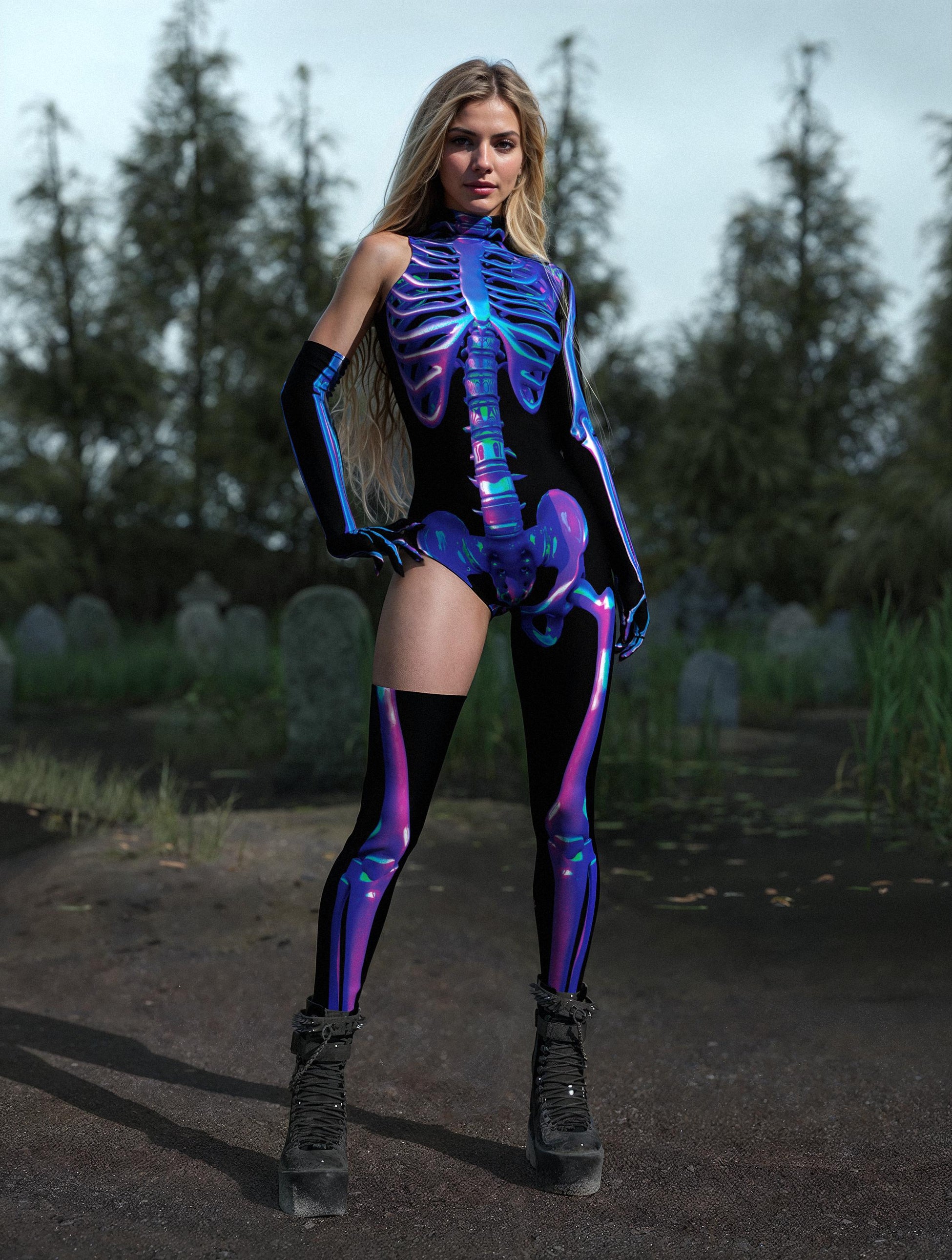 Shifty Skeleton Asymmetrical Costume 2