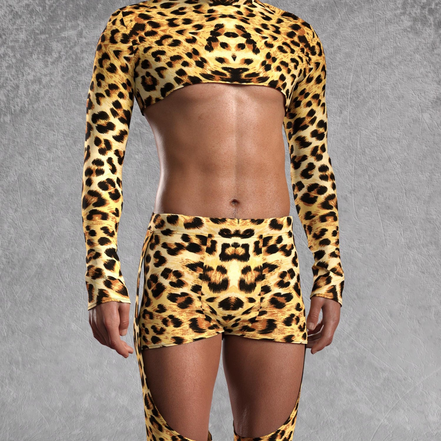 Cheetah Male Crop Top 6