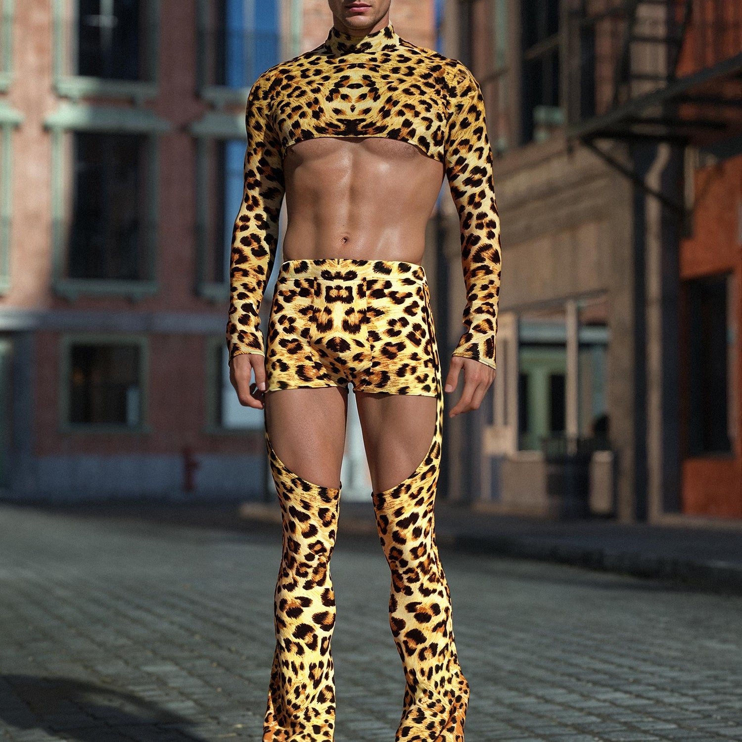 Cheetah Male Crop Top 3