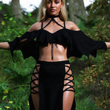 Just Black Cross Duster Skirt