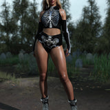 Silver Candy Skeleton Sleeveless Rave Top