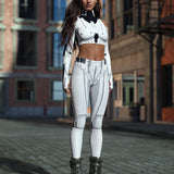 Space Soldier Cold Shoulder Top