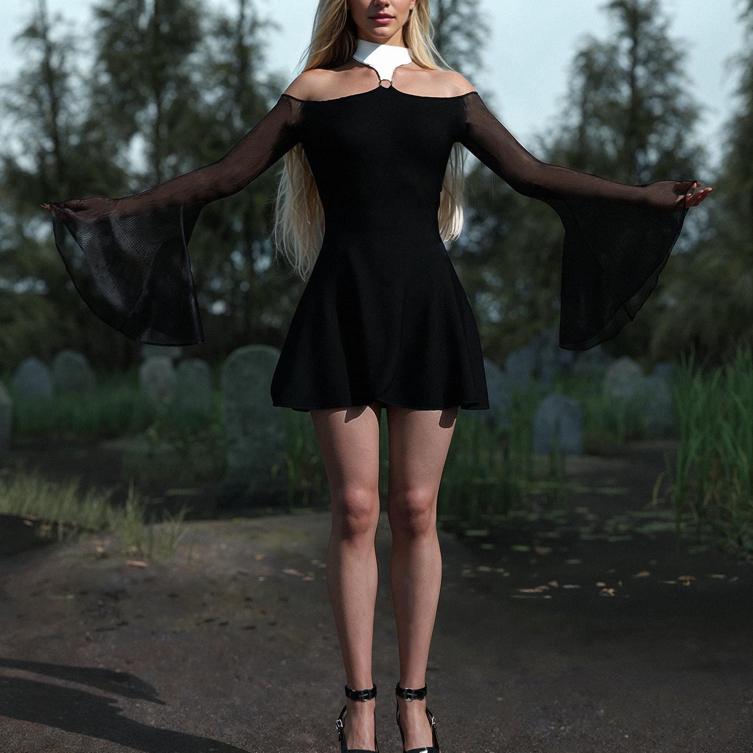 Holy Temptation Nun Dress Black