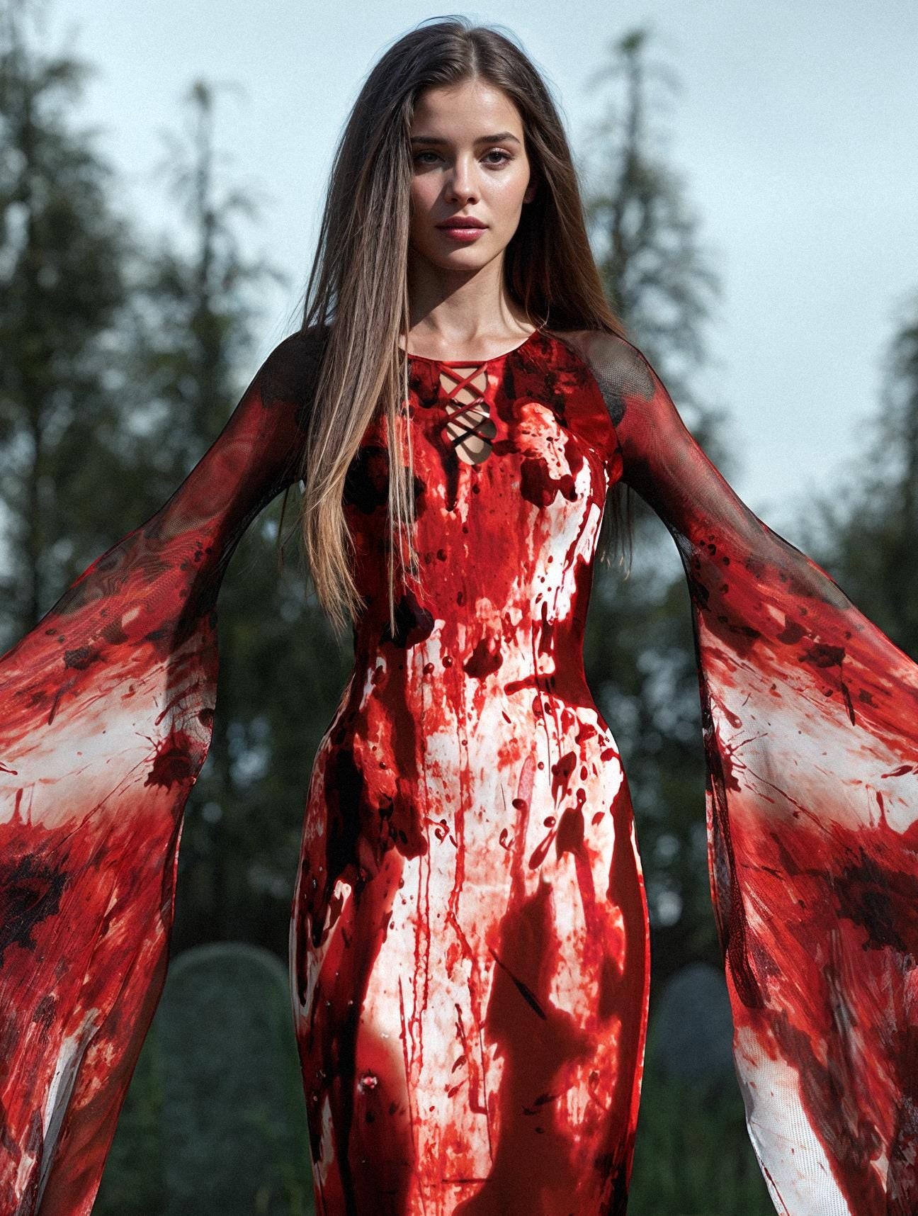 Karrie Lace Up Gown Dress 1