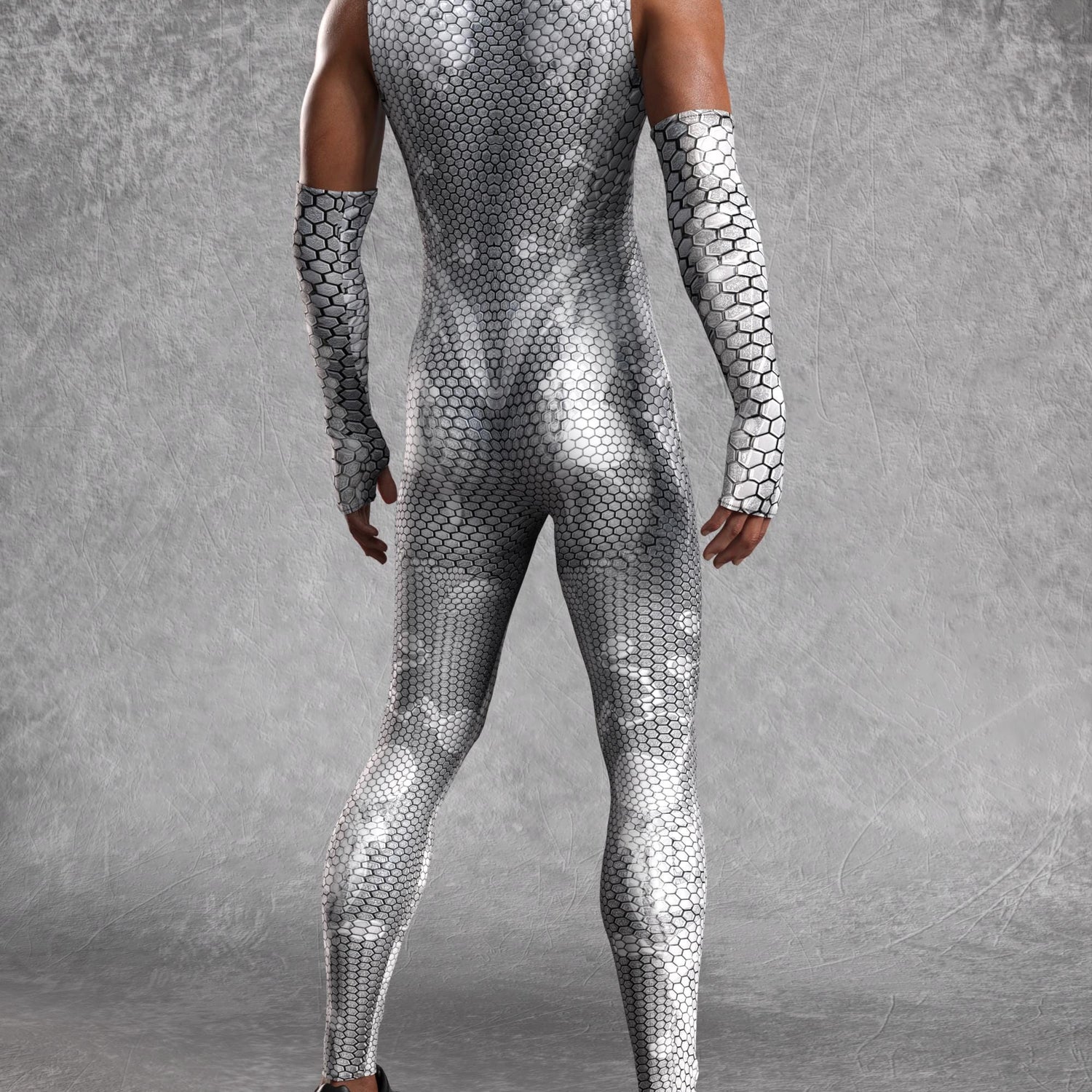 Men Myriad Walker Silver Male Sleeveless Costume