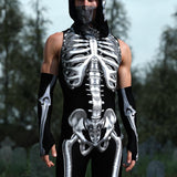 Silver Candy Skeleton Male Sleeveless Costume