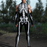 Silver Candy Skeleton Male Sleeveless Costume