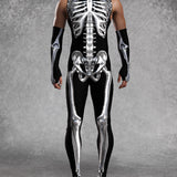 Silver Candy Skeleton Male Sleeveless Costume