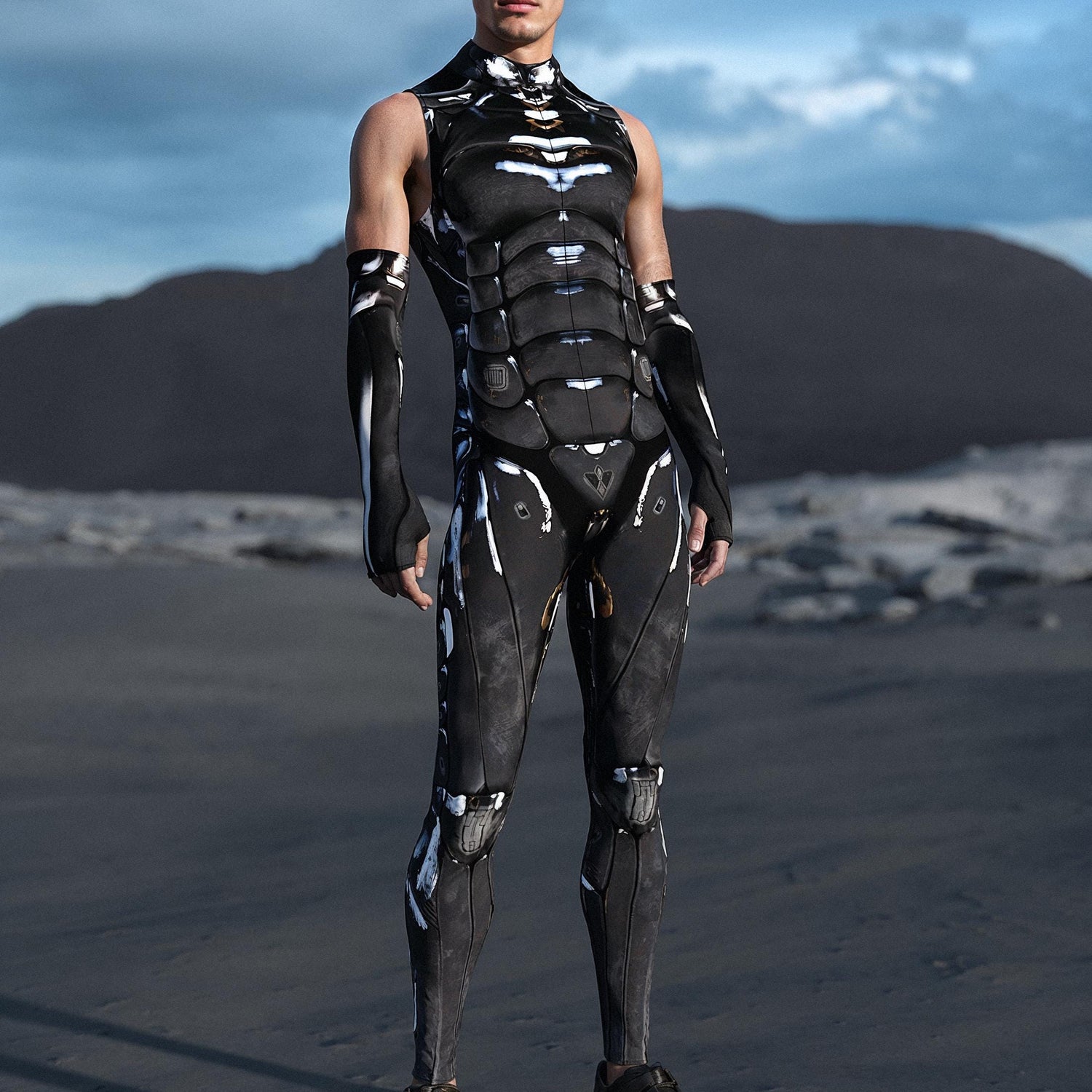 Leviathan Suit Male Sleeveless Costume Black
