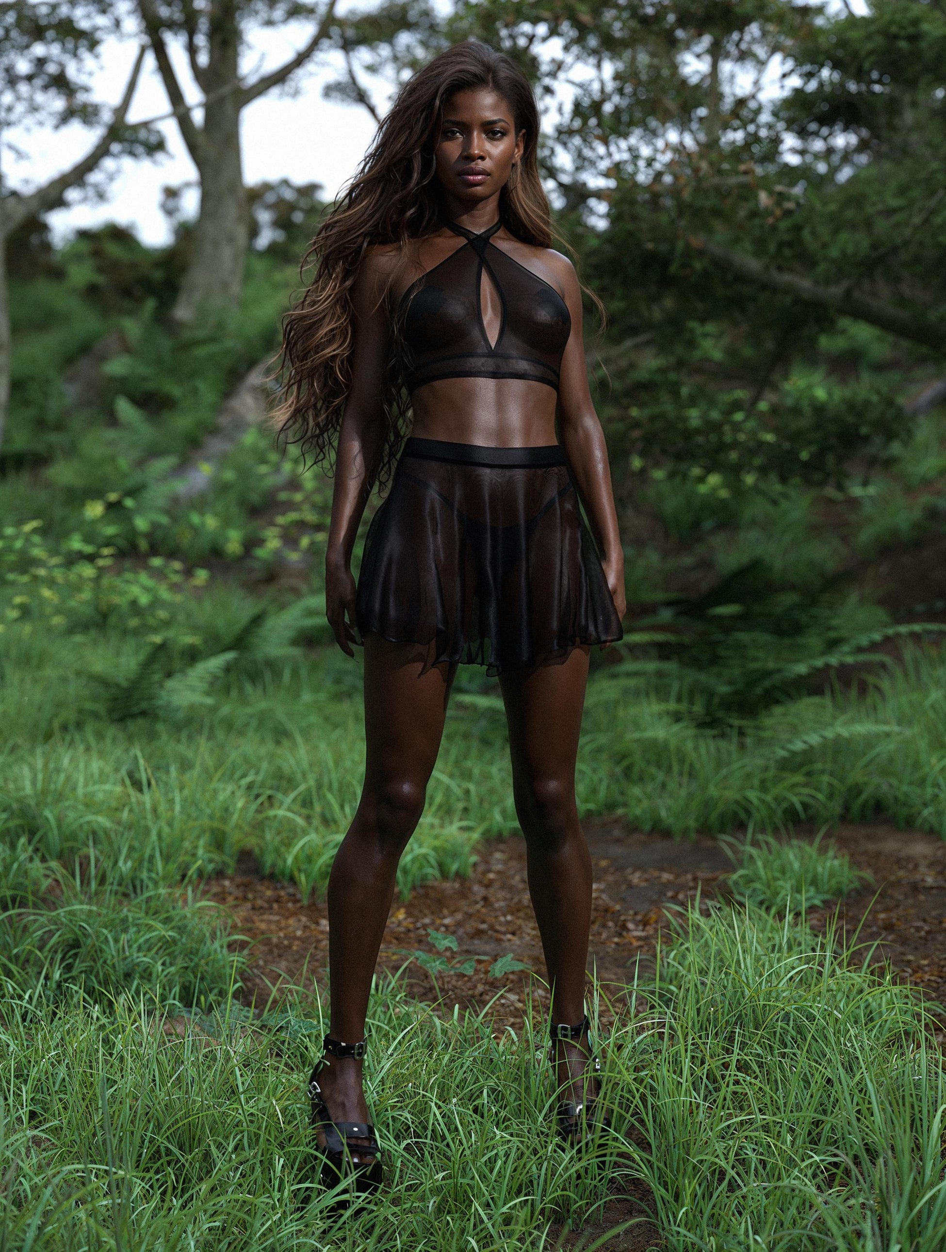 Just Black Mesh Cape 2