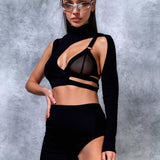 Just Black Asymmetrical Leggings