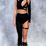 Just Black Asymmetrical Leggings