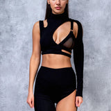 Just Black Asymmetrical Leggings