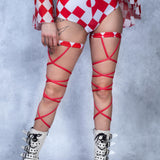 Red Clown Mesh Off Shoulder Top