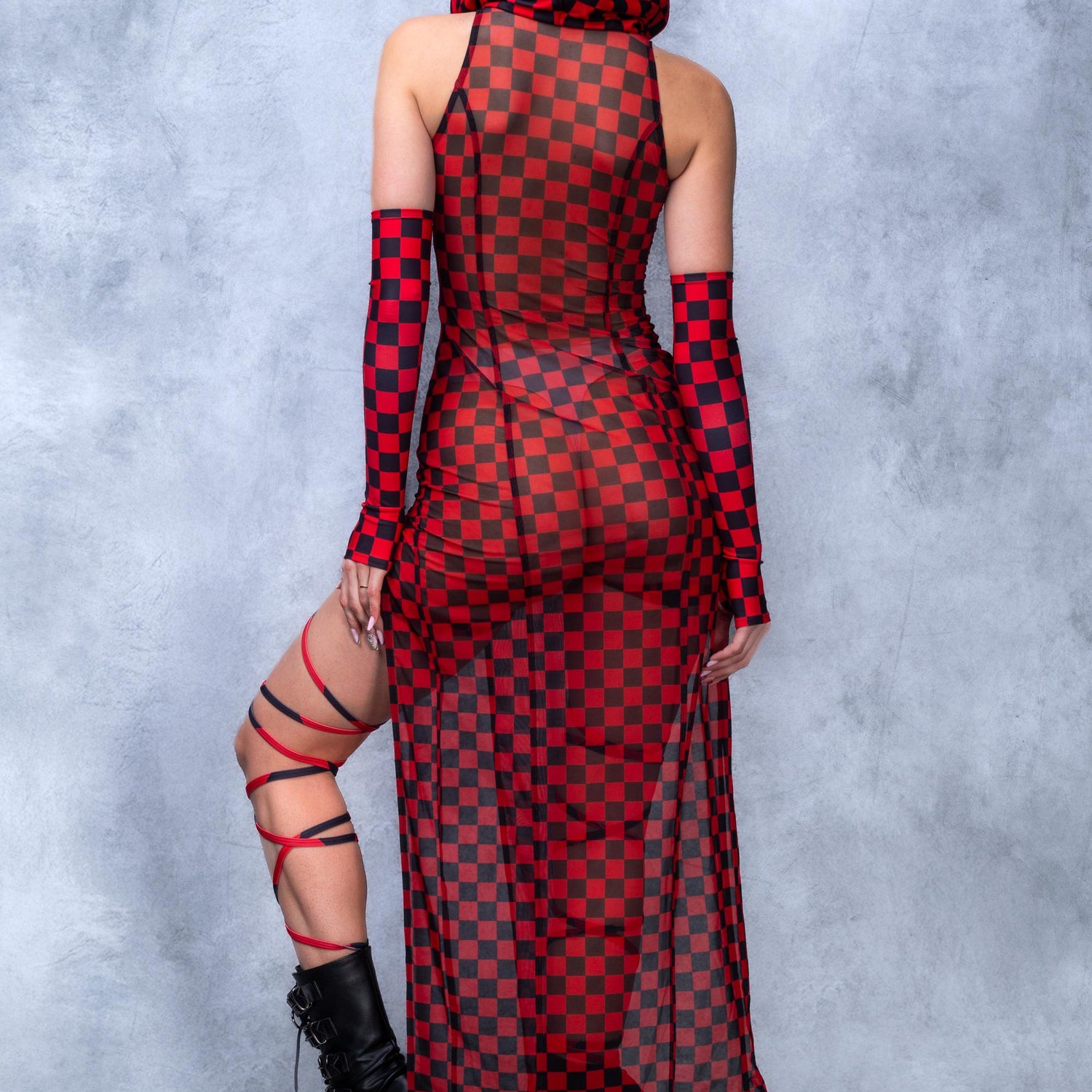 Women Red Flag Rave Hood