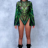 Acid Burst Mesh Bare Back Leotard
