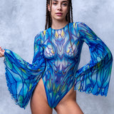Moon Flower	Mesh Bare Back Leotard