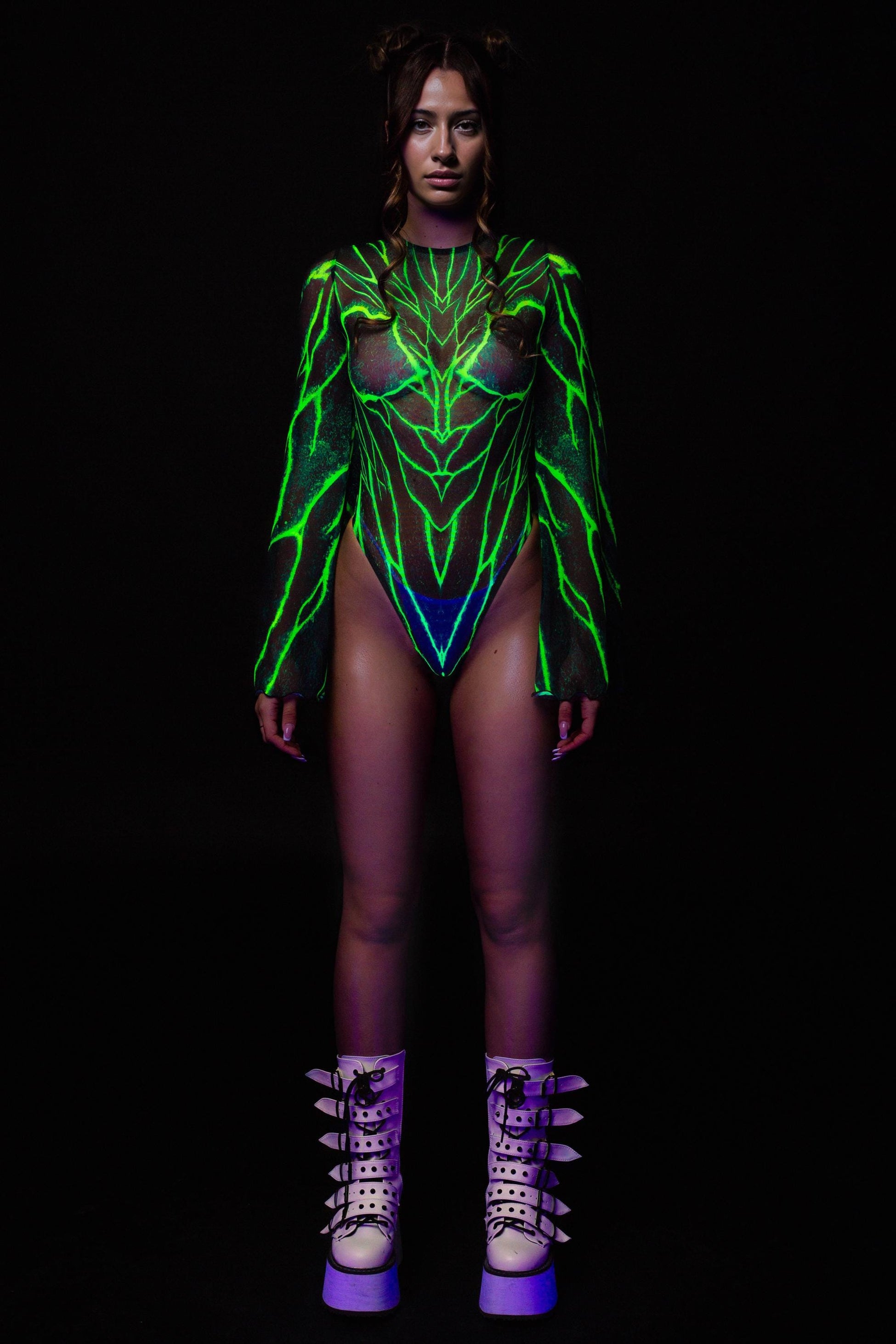 Acid Burst Mesh Bare Back Leotard 2